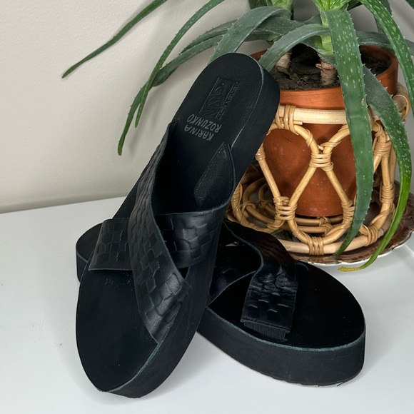 Vans Shoes - Vans Karina Rozunko Strap Mega Platform Sandal Black Woven Leather Woman 10 New